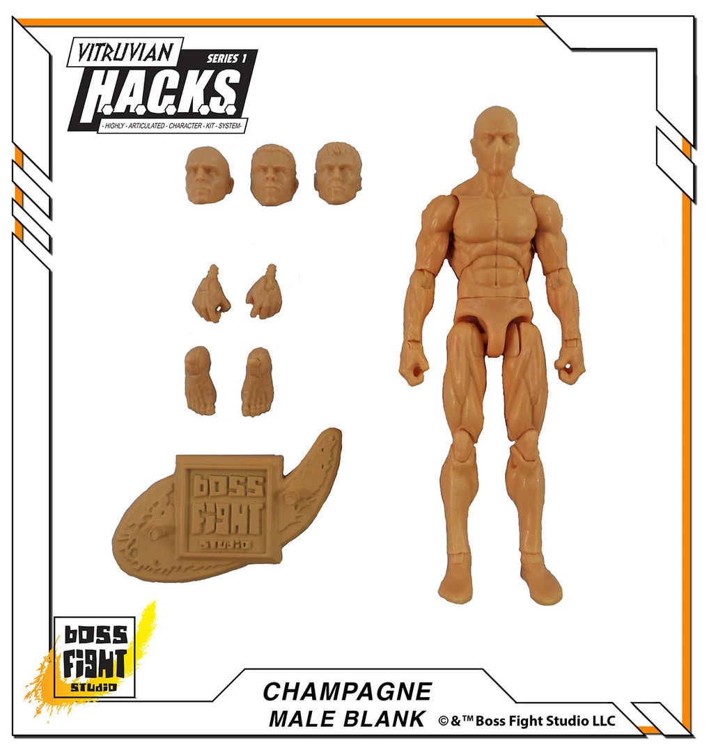 Boss Fight Studio - The Store Blanks & Accessories Vitruvian H.A.C.K.S. Action Figure Blank - Male Body - WHOLESALE