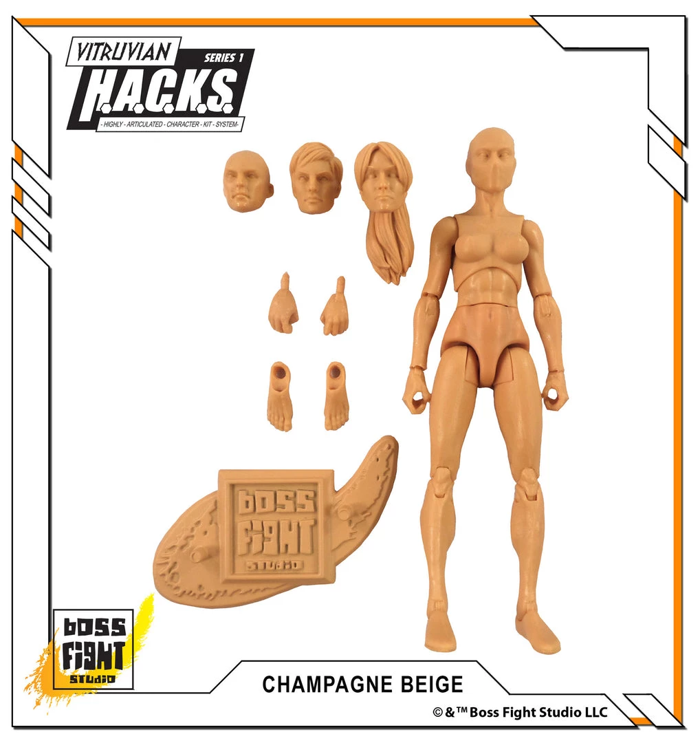 Boss Fight Studio - The Store Blanks & Accessories Vitruvian H.A.C.K.S. Action Figure Blank - Female Body - WHOLESALE