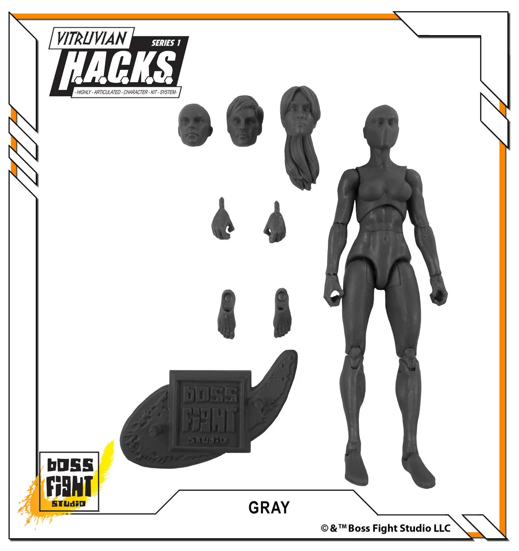 Boss Fight Studio - The Store Blanks & Accessories Vitruvian H.A.C.K.S. Action Figure Blank - Female Body - WHOLESALE