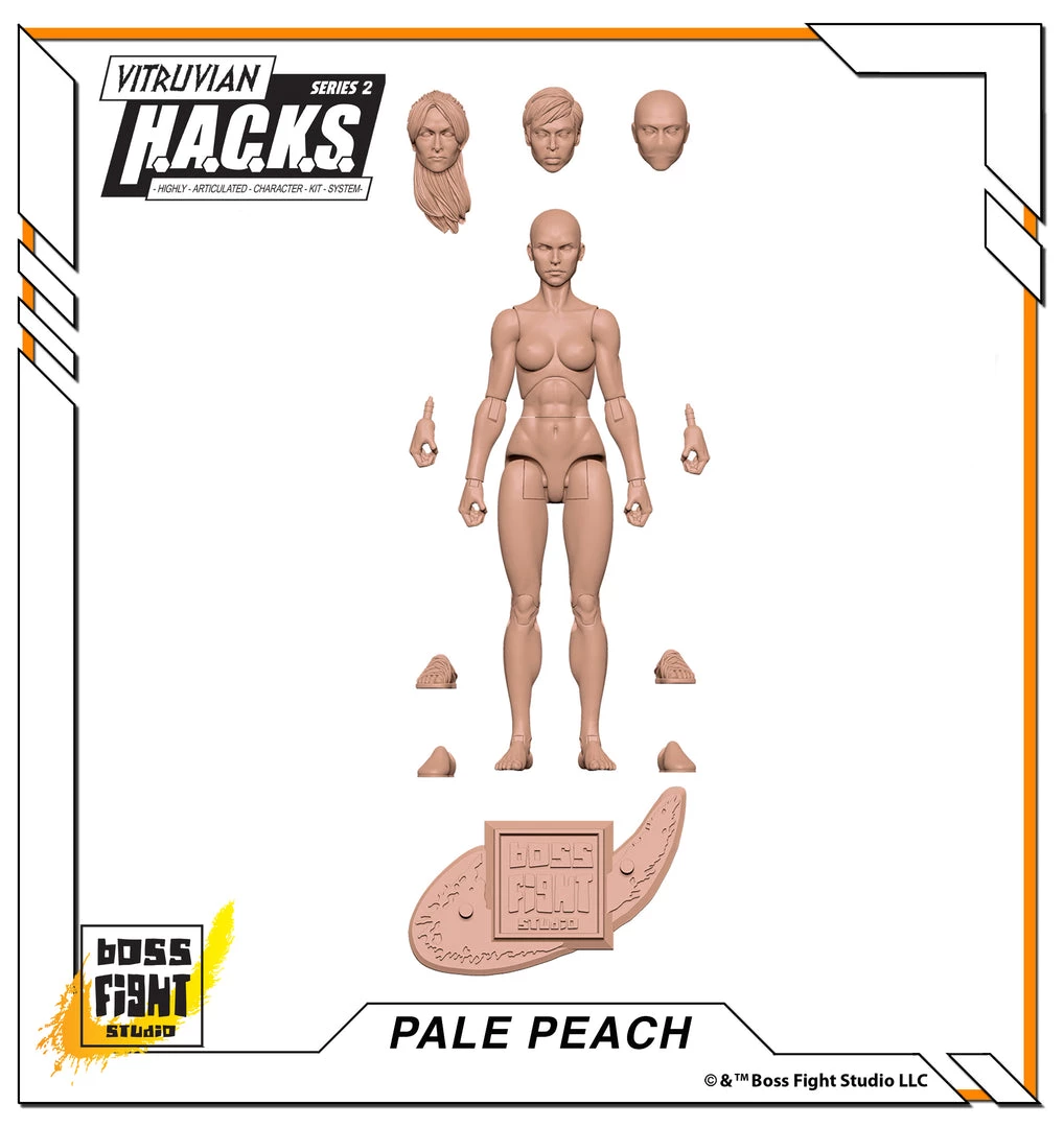 Boss Fight Studio - The Store Blanks & Accessories Vitruvian H.A.C.K.S. Action Figure Blank - Female Body - WHOLESALE