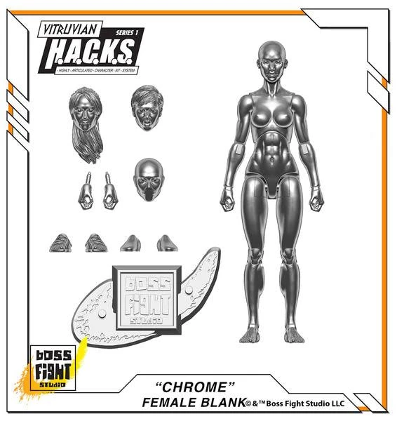 Boss Fight Studio - The Store Blanks & Accessories Vitruvian H.A.C.K.S. Action Figure Blank - Female Body - WHOLESALE