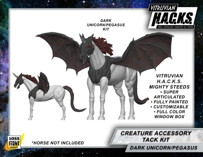 Boss Fight Studio - The Store WHOLESALERS MIGHTY STEEDS - DARK PEGASUS AND UNICORN CREATURE KIT - WHOLESALE