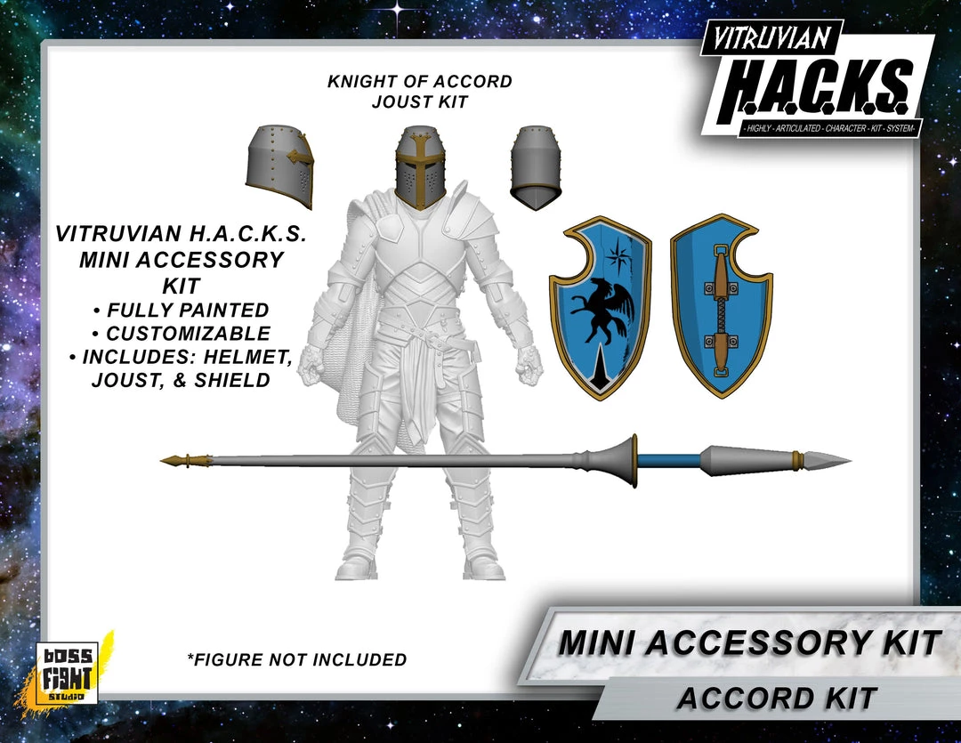 Boss Fight Studio - The Store MIGHTY STEEDS - KNIGHT OF ACCORD MINI GEAR KIT - WHOLESALE Blanks & Accessories
